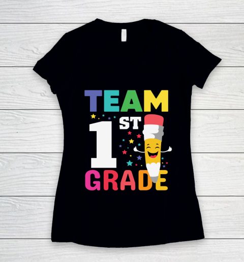 Back To School Shirt Team 1st Grade Women's V-Neck T-Shirt