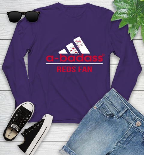 MLB A Badass Cincinnati Reds Fan Adidas Baseball Sports Youth Long Sleeve 4