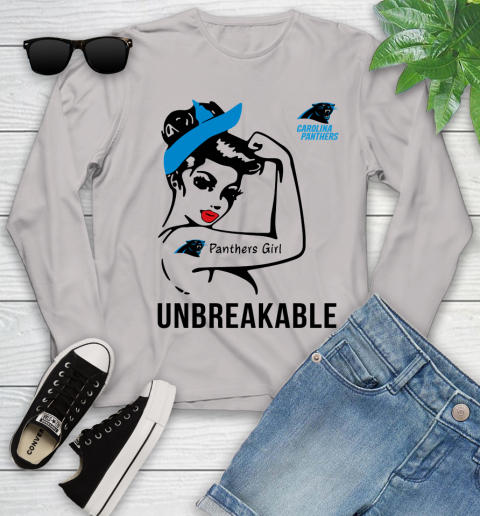 NFL Carolina Panthers Girl Unbreakable Football Sports Youth Long Sleeve 9