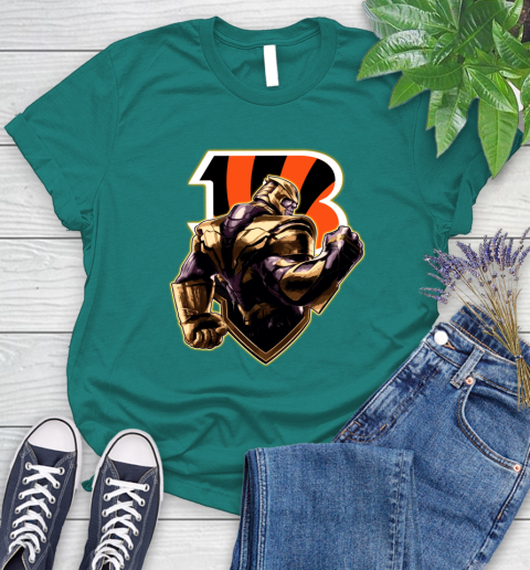 NFL Thanos Avengers Endgame Football Sports Cincinnati Bengals Women's T-Shirt 12