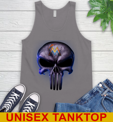Miami Marlins MLB Baseball Punisher Skull Sports Tank Top 6