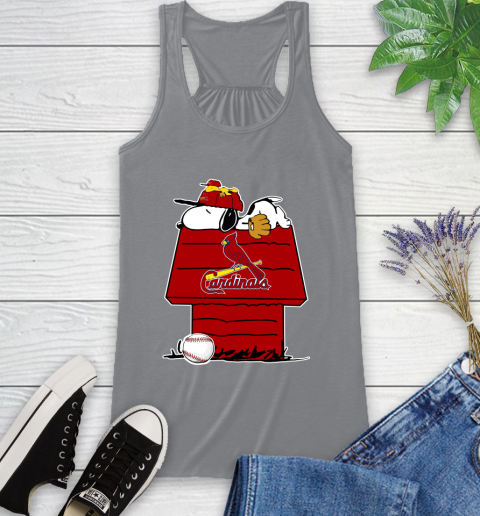 MLB St.Louis Cardinals Snoopy Woodstock The Peanuts Movie Baseball T Shirt Racerback Tank 5