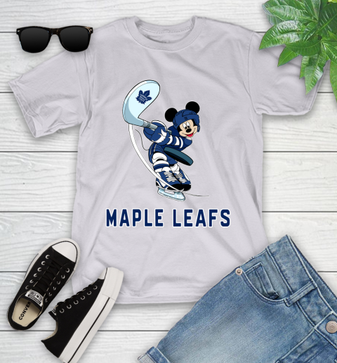 NHL Hockey Toronto Maple Leafs Cheerful Mickey Mouse Shirt Youth T-Shirt 4