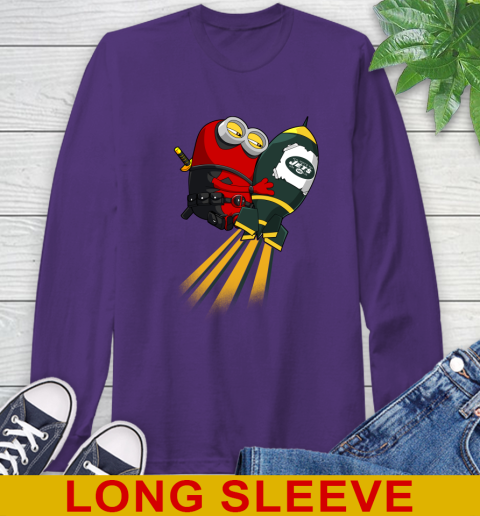 NFL Football New York Jets Deadpool Minion Marvel Shirt Long Sleeve T-Shirt 5