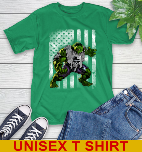 Los Angeles Kings Hulk Marvel Avengers NHL Hockey American Flag T-Shirt 7