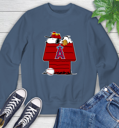 MLB Los Angeles Angels Snoopy Woodstock The Peanuts Movie Baseball T Shirt Sweatshirt 7