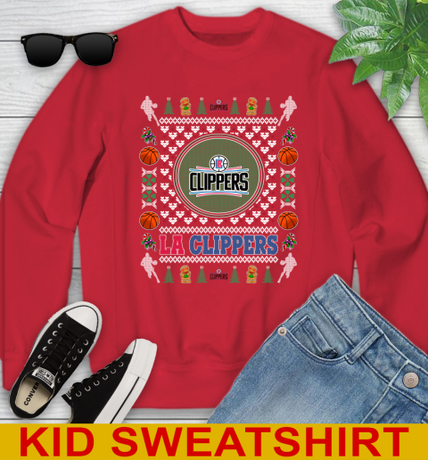 LA Clippers Merry Christmas NBA Basketball Loyal Fan Youth Sweatshirt 7