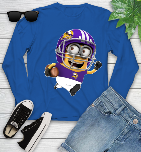 NFL Minnesota Vikings Minions Disney Football Sports Youth Long Sleeve 9