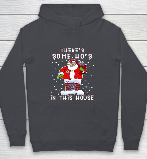 Colorado Avalanche Christmas There Is Some Hos In This House Santa Stuck In The Chimney NHL Youth Hoodie - Image 6