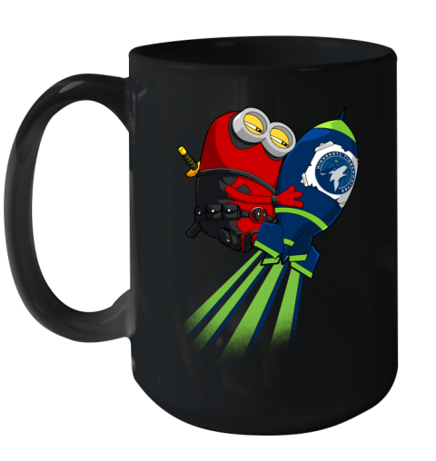 NBA Basketball Minnesota Timberwolves Deadpool Minion Marvel Shirt Ceramic Mug 15oz