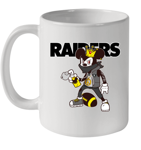 Oakland Raiders NFL Football Mickey Peace Sign Sports Ceramic Mug 11oz
