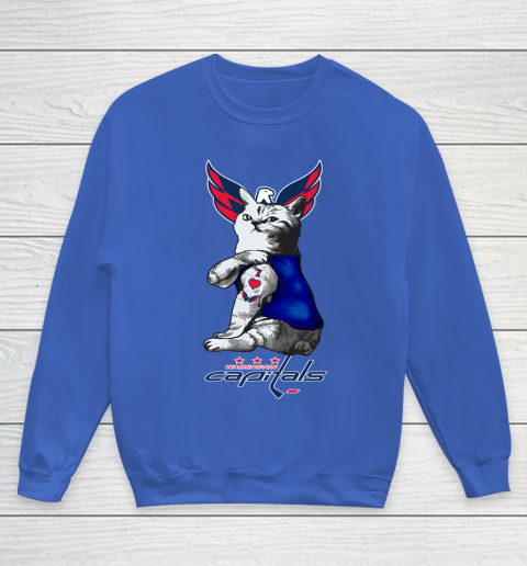 NHL My Cat Loves Washington Capitals Hockey Youth Sweatshirt 6