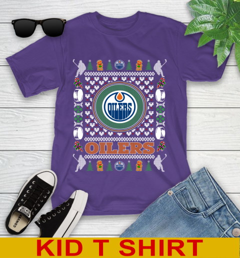 Edmonton Oilers Merry Christmas NHL Hockey Loyal Fan Youth T-Shirt 3