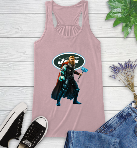 NFL Thor Avengers Endgame Football New York Jets Racerback Tank 11