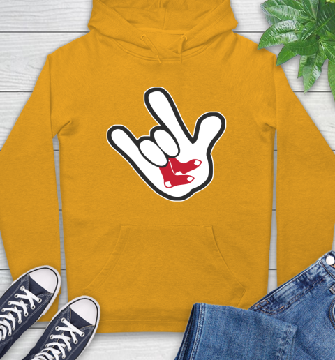 Boston Red Sox MLB Baseball Mickey Rock Hand Disney Hoodie 3