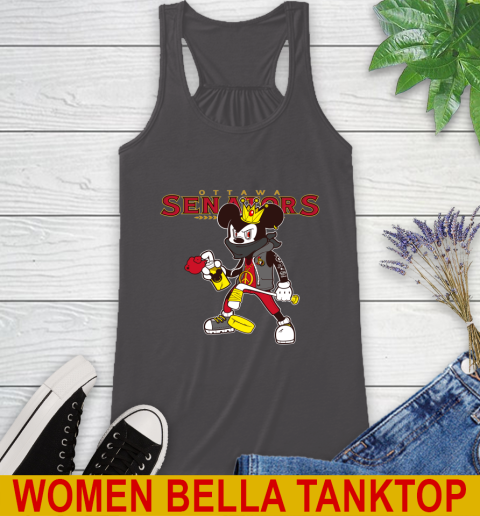 Ottawa Senators NHL Hockey Mickey Peace Sign Sports Racerback Tank 12