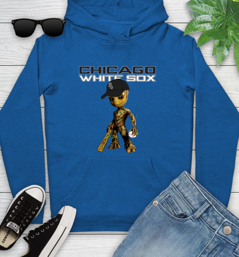 MLB Chicago White Sox Groot Guardians Of The Galaxy Baseball Youth Hoodie 9