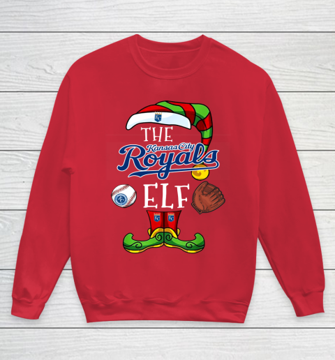 Kansas City Royals Christmas ELF Funny MLB Youth Sweatshirt 7