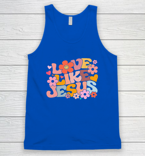 Love Like Jesus Christian Bible Verse Trendy Floral Heart Tank Top 3