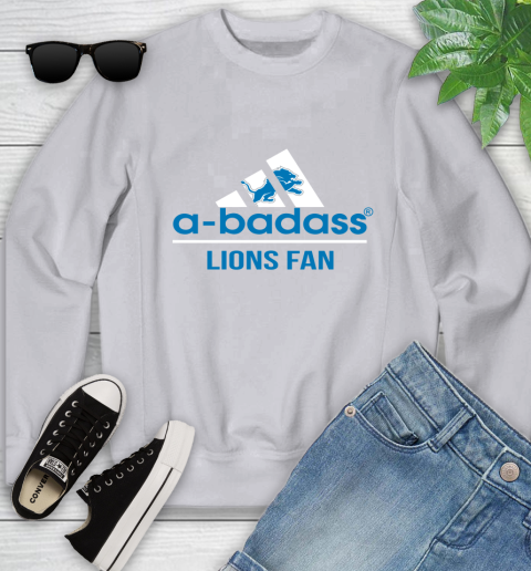 Detroit Lions NFL Football A Badass Adidas Adoring Fan Sports Youth Sweatshirt 3