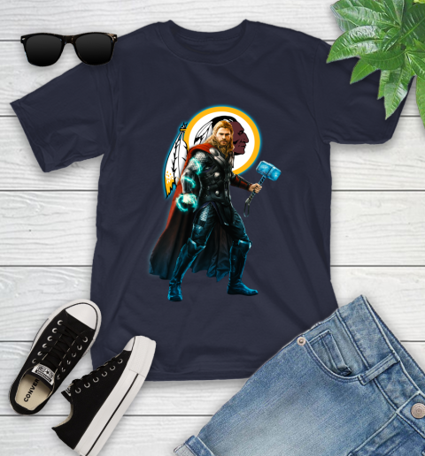 NFL Thor Avengers Endgame Football Washington Redskins Youth T-Shirt 3