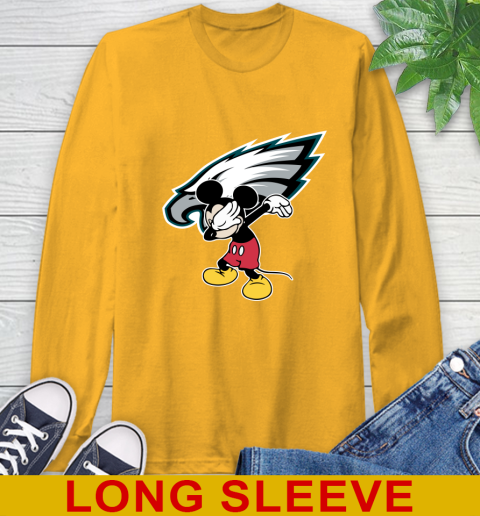 Philadelphia Eagles NFL Football Dabbing Mickey Disney Sports Long Sleeve T-Shirt 3