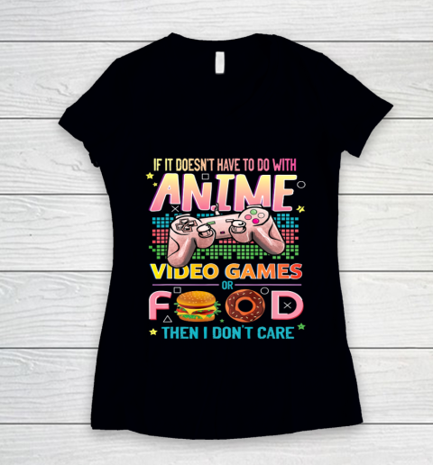 Anime Video Games Food Anime Lovers Gifts Idea Girls Boys Women's V-Neck T-Shirt