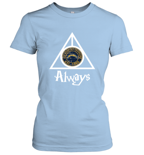 Always Love The Los Angeles Chargers x Harry Potter Mashup NFL u5vv always love the los angeles chargers x harry potte ladies t shirt 20 front light blue