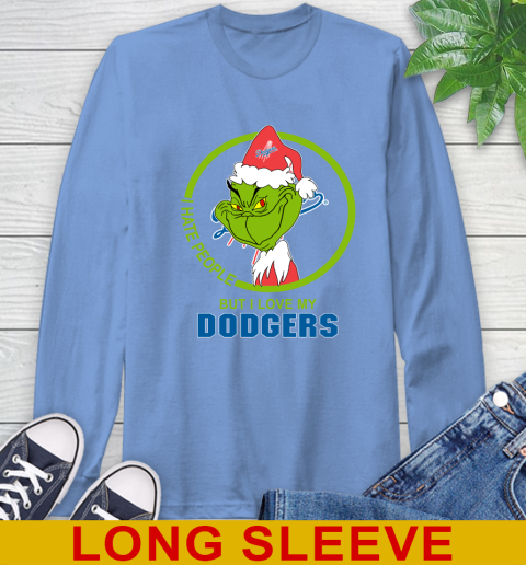 Los Angeles Dodgers MLB Christmas Grinch I Hate People But I Love My Favorite Baseball Team Long Sleeve T-Shirt 11