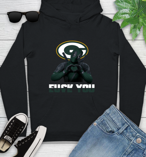 NHL Green Bay Packers Deadpool Love You Fuck You Football Sports Youth Hoodie