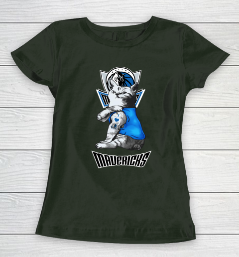 NBA Basketball My Cat Loves Dallas Mavericks Women's T-Shirt 4