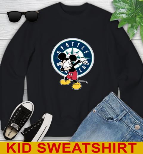 Seattle Mariners MLB Baseball Dabbing Mickey Disney Sports Youth Sweatshirt 2