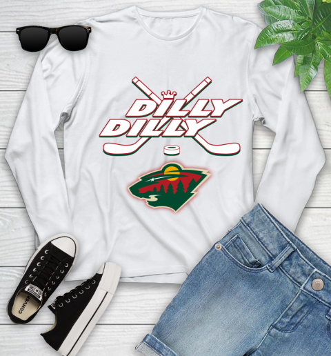 NHL Minnesota Wild Dilly Dilly Hockey Sports Youth Long Sleeve