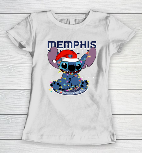 Memphis Grizzlies NBA noel stitch Basketball Christmas Women's T-Shirt