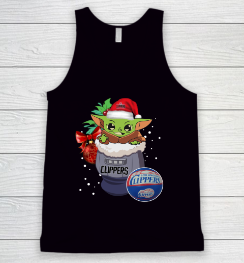 LA Clippers Christmas Baby Yoda Star Wars Funny Happy NBA Tank Top