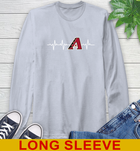 Arizona Diamondbacks MLB Baseball Heart Beat Shirt Long Sleeve T-Shirt 6