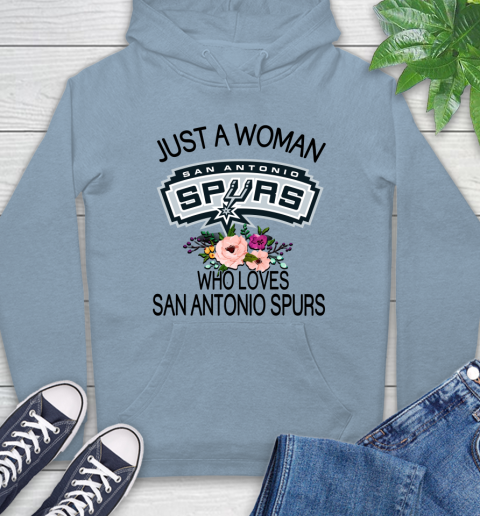 NBA Just A Woman Who Loves San Antonio Spurs Basketball Sports Hoodie 6