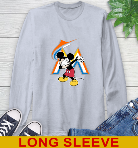 Miami Marlins MLB Baseball Dabbing Mickey Disney Sports Long Sleeve T-Shirt 6
