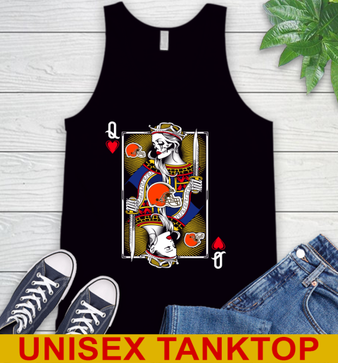 NFL Football Cleveland Browns The Queen Of Hearts Card Shirt Tank Top