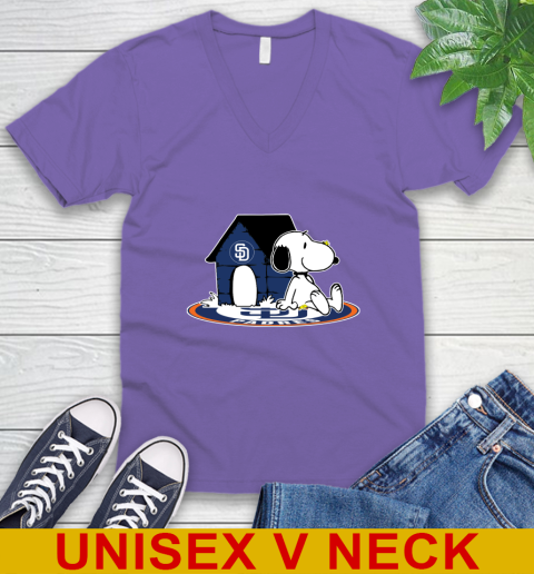 MLB Baseball San Diego Padres Snoopy The Peanuts Movie Shirt V-Neck T-Shirt 9
