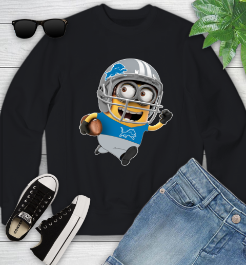 NFL Detroit Lions Minions Disney Football Sports Youth Sweatshirt 2
