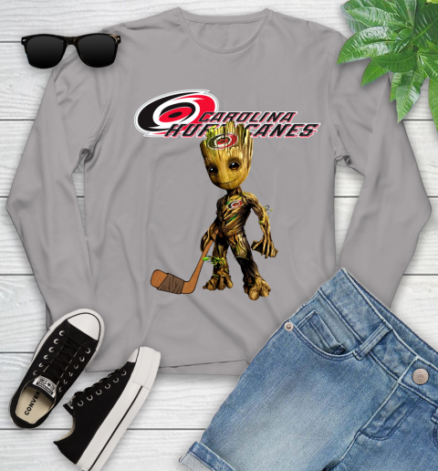 Carolina Hurricanes NHL Hockey Groot Marvel Guardians Of The Galaxy Youth Long Sleeve 5