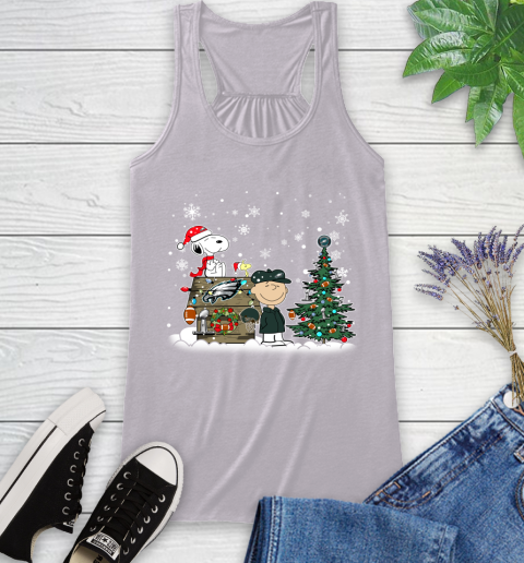 NFL Philadelphia Eagles Snoopy Charlie Brown Christmas Football Super Bowl Sports Racerback Tank 4