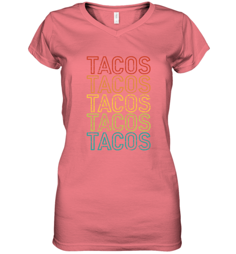 p6xl vintage mexicantacos women v neck t shirt 39 front coral