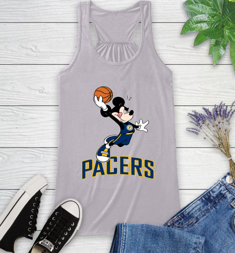 NBA Basketball Indiana Pacers Cheerful Mickey Mouse Shirt Racerback Tank 5