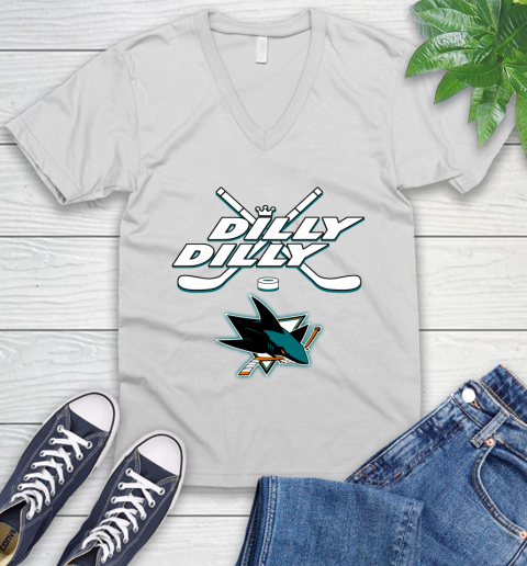 NHL San Jose Sharks Dilly Dilly Hockey Sports V-Neck T-Shirt