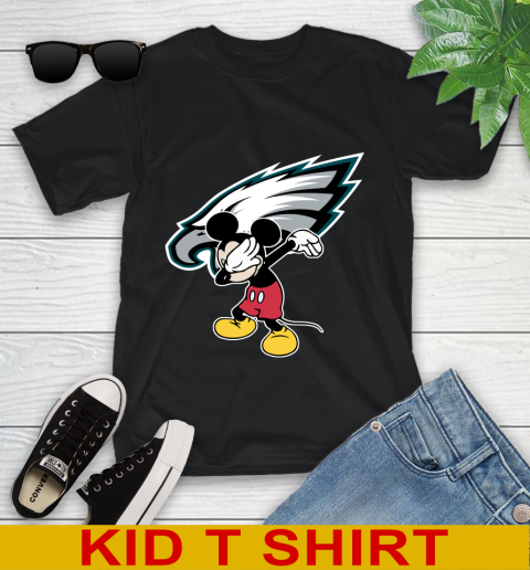 Philadelphia Eagles NFL Football Dabbing Mickey Disney Sports Youth T-Shirt 2