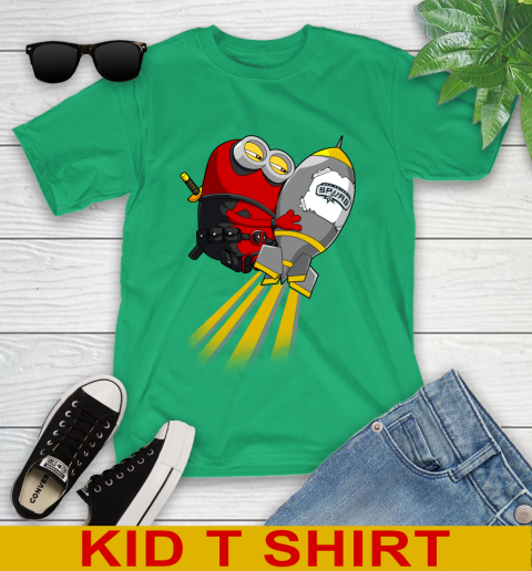 NBA Basketball San Antonio Spurs Deadpool Minion Marvel Shirt Youth T-Shirt 7