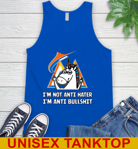 Miami Marlins MLB Baseball Unicorn I'm Not Anti Hater I'm Anti Bullshit Tank Top 5