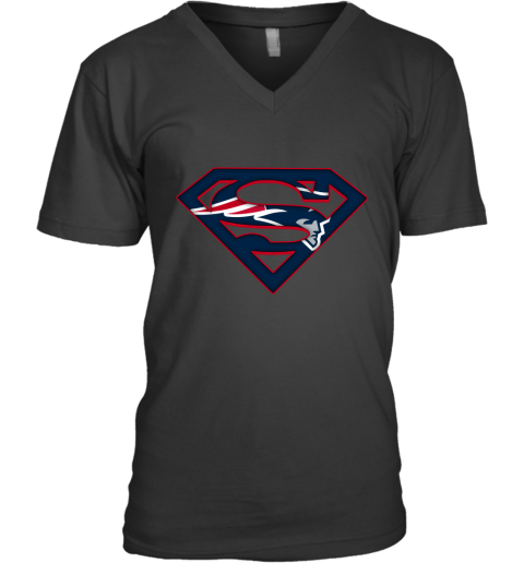We Are Undefeatable The New England Patriots x Superman NFL V-Neck T-Shirt